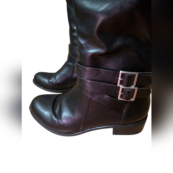 Arizona Women's Faux Leather Riding Boots Black Brown Size 7.5 - Picture 3 of 9
